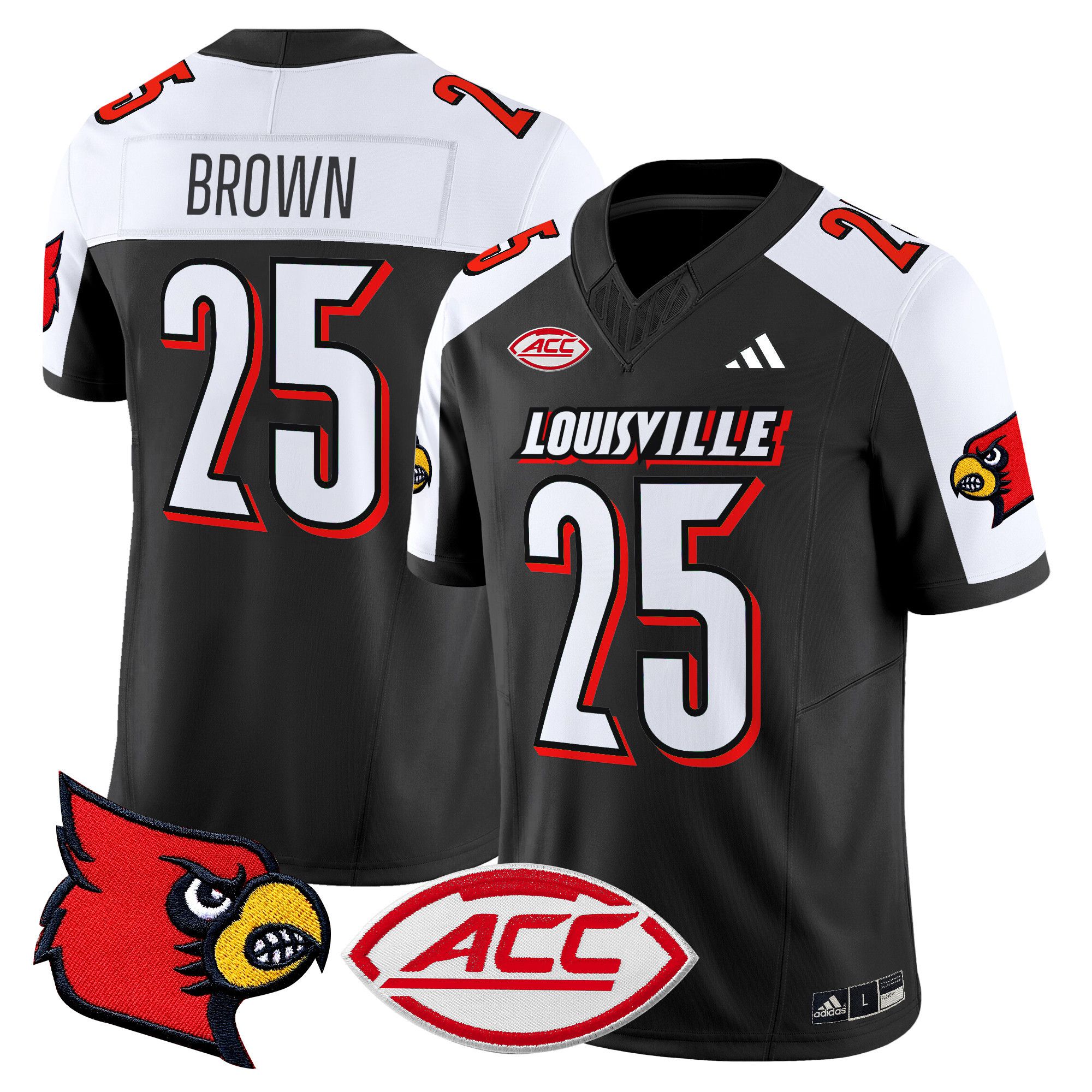 Men Louisville Cardinals #25 Brown Black 2024 Vapor Limited NCAA Jersey->->NCAA Jersey
